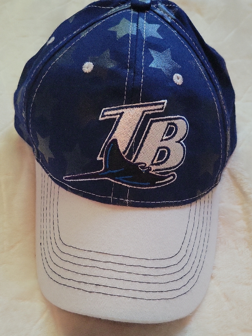 Tampa Bay Rays TB  Logo Baseball Cap - Navy & White